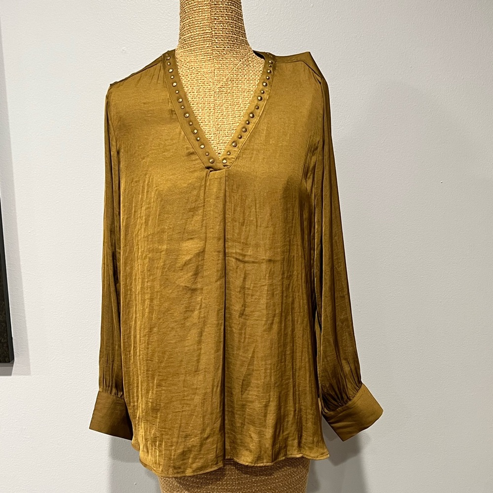Catherine Malandrino Bronze Long Sleeve Blouse